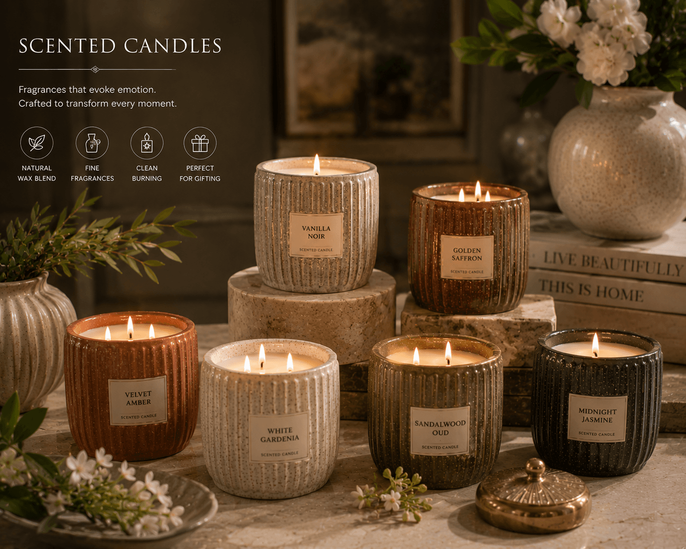 Sandalwood & Vanilla Soy Candle