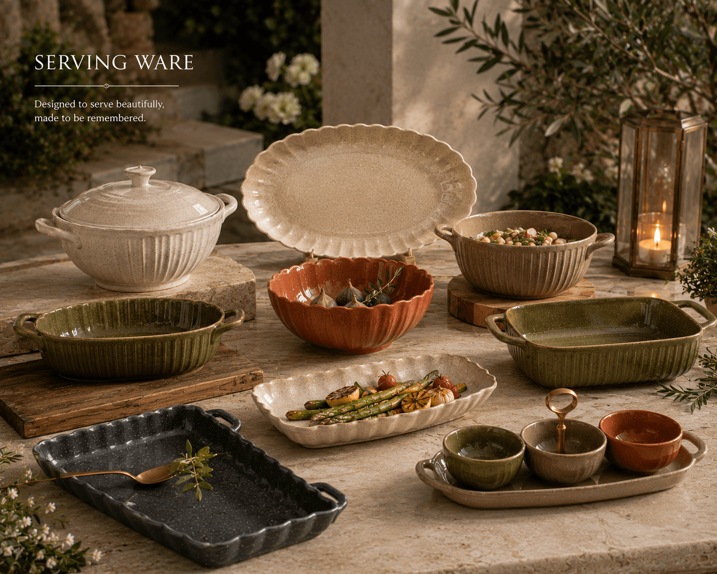Three-Tier Ceramic Serving Stand