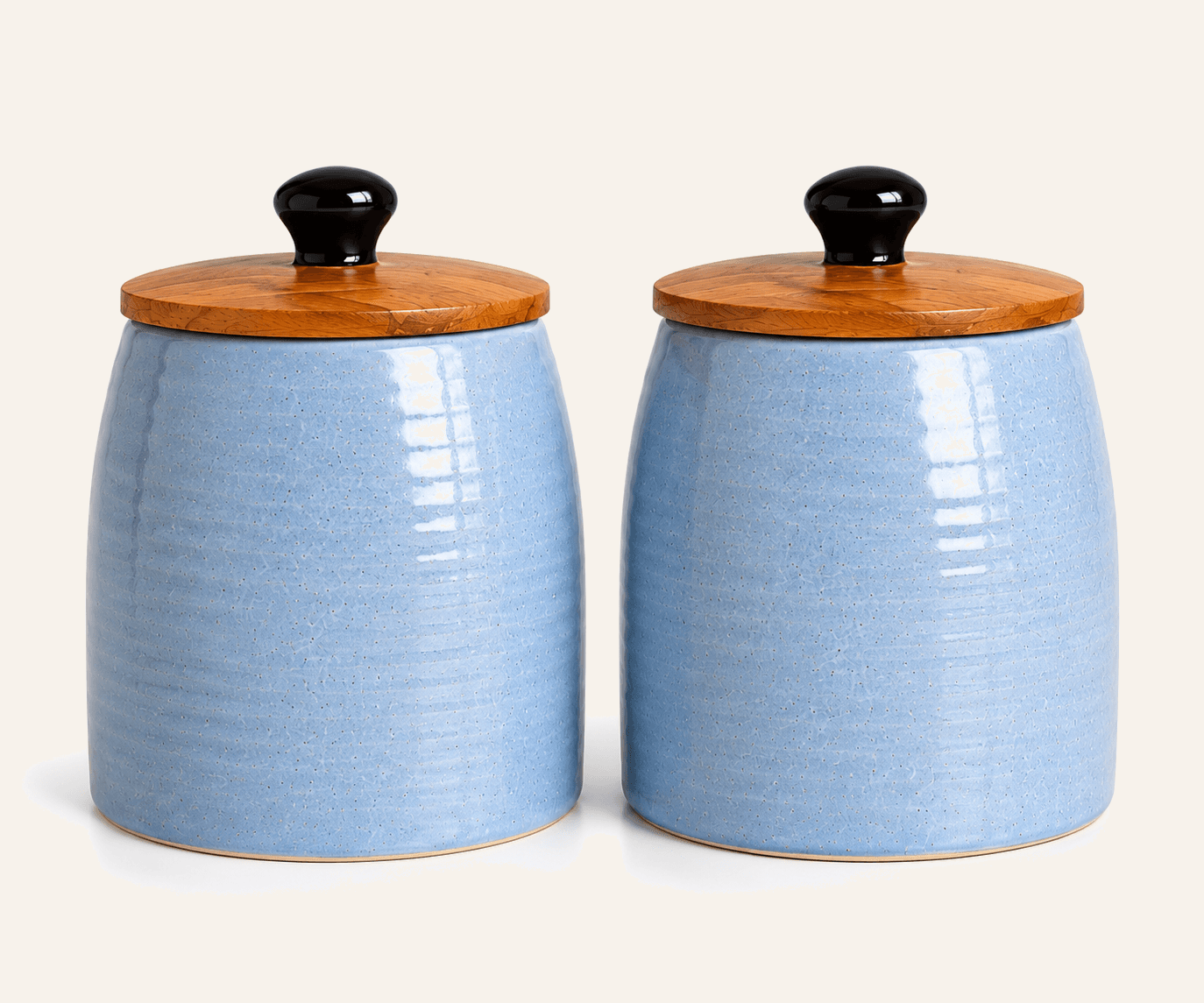 Azure Calm Ceramic Storage Jars - Image 1